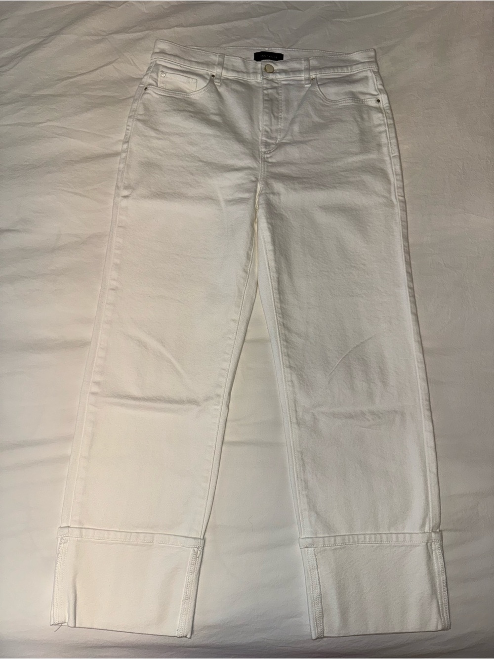Ann Taylor White Women's High Rise Straight-Leg Jeans
